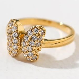 New Vanessa Mooney THE NECTAR RING Butterfly Micro Pave